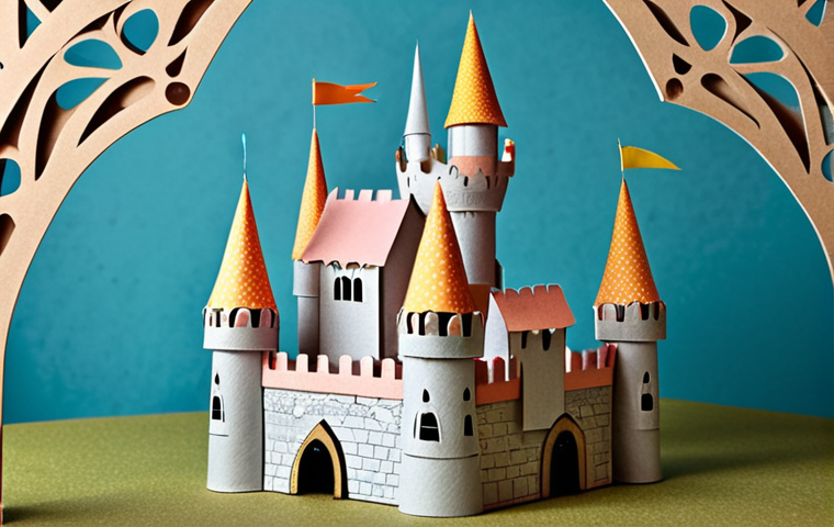 **A paper castle:** "A whimsical paper castle, intricately designed, birthday gift."