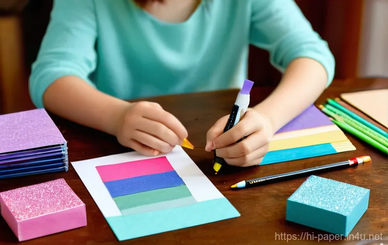 종이카드 만들기 - **Prompt 1: The Joy of Handmade Card Creation**
    "A cozy, brightly lit crafting corner. A person ...