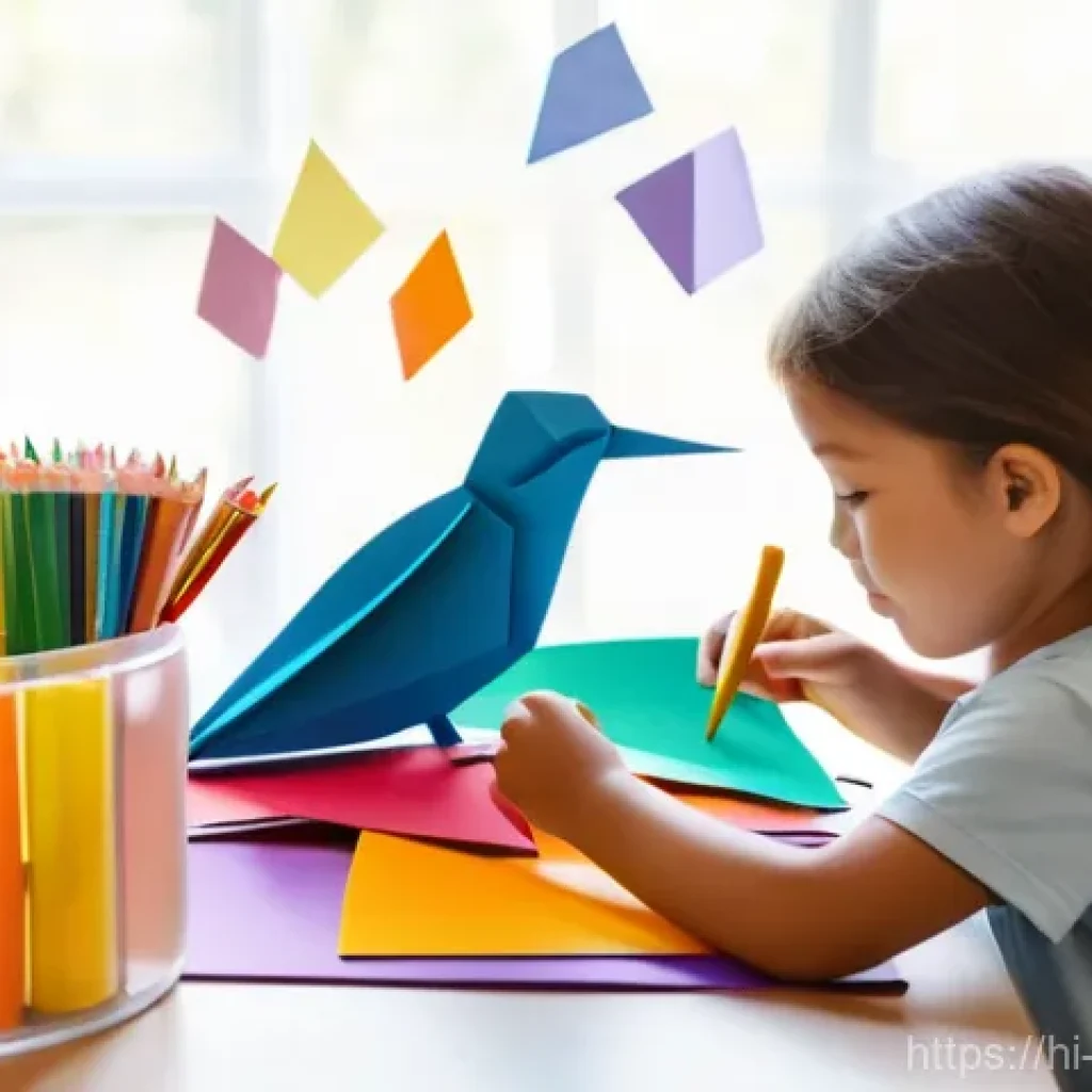 종이 아트 수업 - **Prompt for Children's Paper Art:**
A vibrant and heartwarming scene of a mother and her child,...