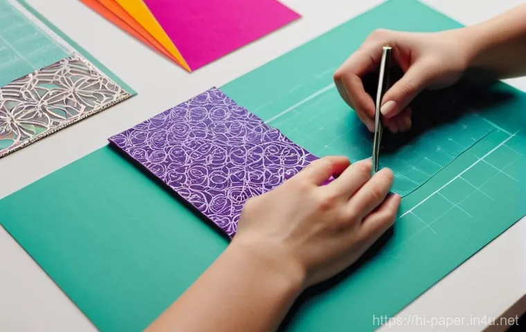 종이공예 도구 추천 - **Prompt: An inviting scene of a crafter's hands skillfully assembling a paper craft project using v...
