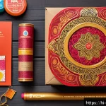 종이상자 만들기 - A sturdy homemade paper box crafted from thick kraft paper, placed on a wooden table surrounded by c...
