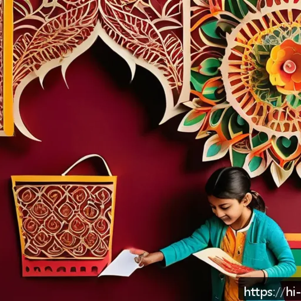 종이벽화 그리기 - A vibrant wall decorated with colorful paper cutting art featuring intricate floral and geometric sh...