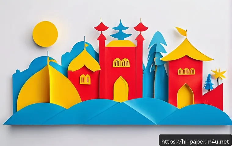 종이 작품을 위한 디자인 팁 - A vibrant and colorful paper craft project designed for children, featuring bright and lively colors...